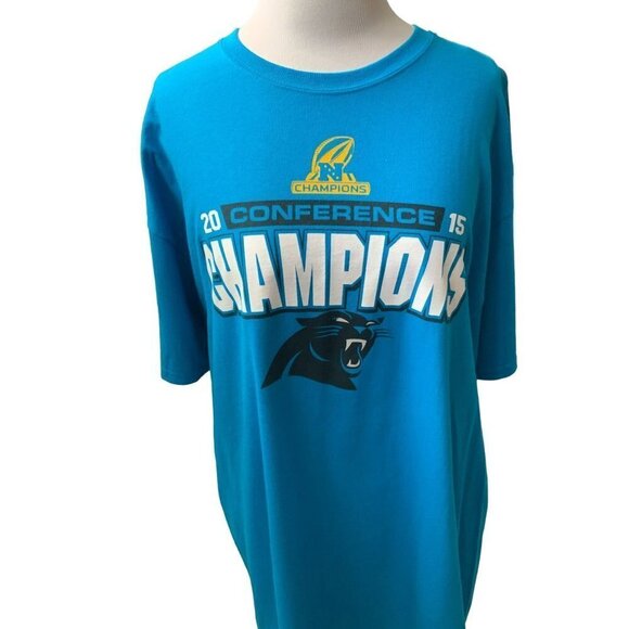 GILDAN LADIES SS CAROLINA PANTHERS 2015 CONFERENCE CHAMPIONS TEE TSHIRT NWOT XL - Picture 6 of 7